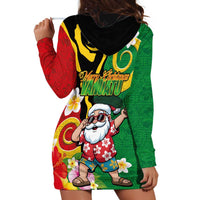 Vanuatu Christmas Hoodie Dress Funny Santa with Namele and Boar Tusk Tribal LT03 - Polynesian Pride