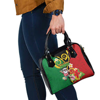Vanuatu Christmas Shoulder Handbag Funny Santa with Namele and Boar Tusk Tribal - Polynesian Pride