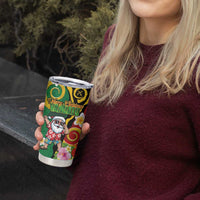 Vanuatu Christmas Tumbler Cup Funny Santa with Namele and Boar Tusk Tribal - Polynesian Pride