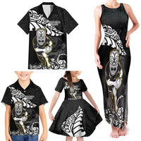 New Zealand Rugby Family Matching Tank Maxi Dress and Hawaiian Shirt Maori Warrior Rugby Silver Fern Tribal Pattern LT03 - Polynesian Pride