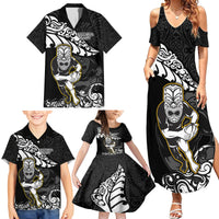 Custom New Zealand Rugby Family Matching Summer Maxi Dress and Hawaiian Shirt Maori Warrior Rugby Silver Fern Tribal Pattern LT03 - Polynesian Pride