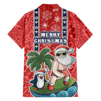 Hawaii Christmas Family Matching Off Shoulder Long Sleeve Dress and Hawaiian Shirt The Santa Surfing Hawaii Xmas Style LT03 - Polynesian Pride