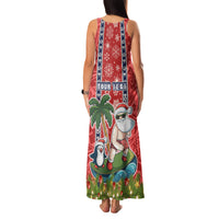 Custom Hawaii Christmas Family Matching Tank Maxi Dress and Hawaiian Shirt The Santa Surfing Hawaii Xmas Style LT03 - Polynesian Pride