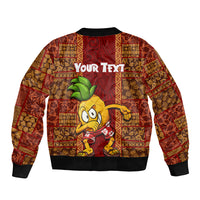 Custom Hawaii Bomber Jacket Aloha Funny Pineapple Mix Kakau Hawaiian Tribal LT03 - Polynesian Pride