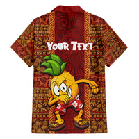 Custom Hawaii Family Matching Off Shoulder Long Sleeve Dress and Hawaiian Shirt Aloha Funny Pineapple Mix Kakau Hawaiian Tribal LT03 - Polynesian Pride