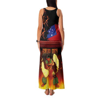 Samoan Siva Afi Family Matching Tank Maxi Dress and Hawaiian Shirt Tribal Performers of Samoan Fire Knife Dancing LT03 - Polynesian Pride