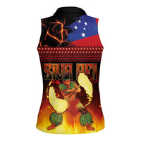 Samoan Siva Afi Women Sleeveless Polo Shirt Tribal Performers of Samoan Fire Knife Dancing