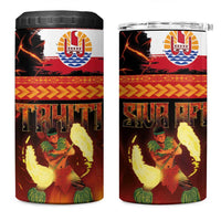 Tahitian Siva Afi 4 in 1 Can Cooler Tumbler Tribal Performers of Tahitian Fire Knife Dancing LT03 One Size: 16 oz Black - Polynesian Pride