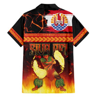 Tahitian Siva Afi Family Matching Puletasi and Hawaiian Shirt Tribal Performers of Tahitian Fire Knife Dancing LT03 - Polynesian Pride