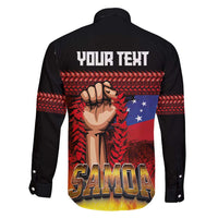 Personalised Samoan Spirit - Samoa Tribal Heritage Family Matching Long Sleeve Bodycon Dress and Hawaiian Shirt LT03 - Polynesian Pride