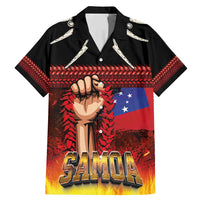 Personalised Samoan Spirit - Samoa Tribal Heritage Family Matching Mermaid Dress and Hawaiian Shirt LT03 Dad's Shirt - Short Sleeve Black - Polynesian Pride