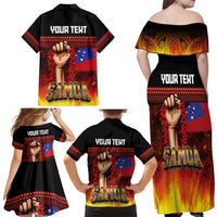 Personalised Samoan Spirit - Samoa Tribal Heritage Family Matching Off Shoulder Maxi Dress and Hawaiian Shirt LT03 - Polynesian Pride