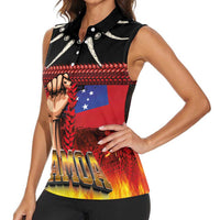 Personalised Samoan Spirit - Samoa Tribal Heritage Women Sleeveless Polo Shirt