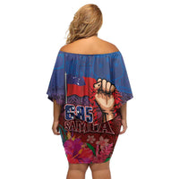 Proud of Samoa Family Matching Off Shoulder Short Dress and Hawaiian Shirt Ula Nifo with Samoa 685 and Hibiscus Tapa Tribal Pattern LT03 - Polynesian Pride
