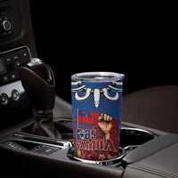 Proud of Samoa 685 Tumbler Cup Ula Nifo and Hibiscus Tapa Tribal Pattern