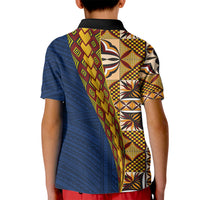 Samoan Siapo Kid Polo Shirt Tatau Pattern Half Style LT03 - Polynesian Pride