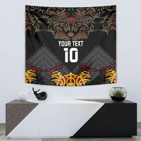 Custom New Zealand Rugby Tapestry Black Fern Maori Tribal Pattern