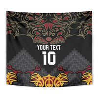 Custom New Zealand Rugby Tapestry Black Fern Maori Tribal Pattern