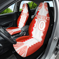 Custom Tonga Rugby Car Seat Cover Ikale Tahi Ngatu Tribal Pattern LT03 - Polynesian Pride