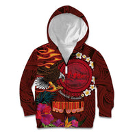 American Samoa Manulele Tausala Nu'uuli Kid Hoodie Tatau Art Pattern with Tropical Plants