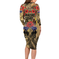 Australia and New Zealand ANZAC Day Family Matching Long Sleeve Bodycon Dress and Hawaiian Shirt Kangaroo and Kiwi Bird Soldier-Honor and Remember Vintage Style LT03 - Polynesian Pride