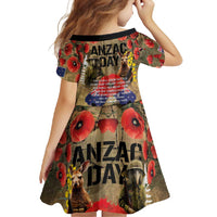 Australia and New Zealand ANZAC Day Family Matching Mermaid Dress and Hawaiian Shirt Kangaroo and Kiwi Bird Soldier-Honor and Remember Vintage Style LT03 - Polynesian Pride