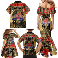 Australia and New Zealand ANZAC Day Family Matching Mermaid Dress and Hawaiian Shirt Kangaroo and Kiwi Bird Soldier-Honor and Remember Vintage Style LT03 - Polynesian Pride