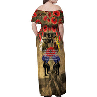 Australia and New Zealand ANZAC Day Family Matching Off Shoulder Maxi Dress and Hawaiian Shirt Kangaroo and Kiwi Bird Soldier-Honor and Remember Vintage Style LT03 - Polynesian Pride