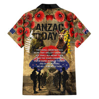 Australia and New Zealand ANZAC Day Hawaiian Shirt Kangaroo and Kiwi Bird Soldier-Honor and Remember Vintage Style LT03 - Polynesian Pride