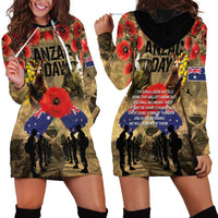 Australia and New Zealand ANZAC Day Hoodie Dress Kangaroo and Kiwi Bird Soldier-Honor and Remember Vintage Style LT03 - Polynesian Pride