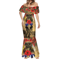 Australia and New Zealand ANZAC Day Mermaid Dress Kangaroo and Kiwi Bird Soldier-Honor and Remember Vintage Style LT03 - Polynesian Pride