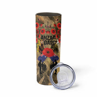Australia and New Zealand ANZAC Day Skinny Tumbler Kangaroo and Kiwi Bird Soldier-Honor and Remember Vintage Style LT03 - Polynesian Pride