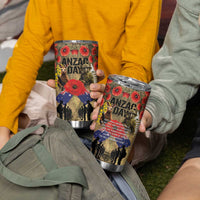 Australia and New Zealand ANZAC Day Tumbler Cup Kangaroo and Kiwi Bird Soldier-Honor and Remember Vintage Style LT03 - Polynesian Pride