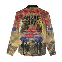 Australia and New Zealand ANZAC Day Women Casual Shirt Kangaroo and Kiwi Bird Soldier-Honor and Remember Vintage Style LT03 - Polynesian Pride