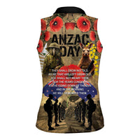 Australia and New Zealand ANZAC Day Women Sleeveless Polo Shirt Kangaroo and Kiwi Bird Soldier-Honor and Remember Vintage Style LT03 - Polynesian Pride