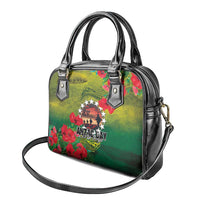 Cook Islands ANDAC Day Shoulder Handbag Honor and Remember Soliders-Forever in My Thoughts Grunge Style