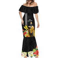 Hawaii King Kamehameha Day Mermaid Dress Kanaka Maoli Hibiscus Flower and Kakau Pattern LT03 - Polynesian Pride