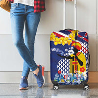 Hawaii King Kamehameha Day Luggage Cover Lei Sea Waves Polynesian Tapa Pattern LT03 - Polynesian Pride