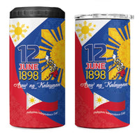 Philippines Independence Day 4 in 1 Can Cooler Tumbler Araw ng Kalayaan Polynesian Sun and YAKAN Pattern LT03 One Size: 16 oz Blue - Polynesian Pride