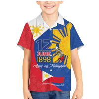 Philippines Independence Day Family Matching Mermaid Dress and Hawaiian Shirt Araw ng Kalayaan Polynesian Sun and YAKAN Pattern LT03 Son's Shirt Blue - Polynesian Pride