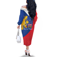 Philippines Independence Day Family Matching Off The Shoulder Long Sleeve Dress and Hawaiian Shirt Araw ng Kalayaan Polynesian Sun and YAKAN Pattern LT03 - Polynesian Pride
