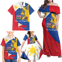 Philippines Independence Day Family Matching Off Shoulder Maxi Dress and Hawaiian Shirt Araw ng Kalayaan Polynesian Sun and YAKAN Pattern LT03 - Polynesian Pride