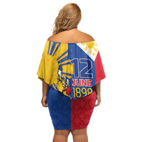 Philippines Independence Day Family Matching Off Shoulder Short Dress and Hawaiian Shirt Araw ng Kalayaan Polynesian Sun and YAKAN Pattern LT03 - Polynesian Pride