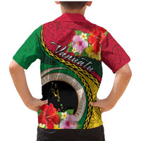 Vanuatu Tribal Boar Tusk Family Matching Mermaid Dress and Hawaiian Shirt Tropical Plants with Namele and Melanesian Pattern LT03 - Polynesian Pride