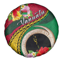 Vanuatu Tribal Boar Tusk Spare Tire Cover Tropical Plants with Namele and Melanesian Pattern LT03 - Polynesian Pride