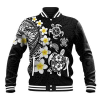Hawaiian Plumeria Turtles Baseball Jacket Polynesian Art Tattoo