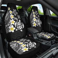 Hawaiian Plumeria Turtles Car Seat Cover Polynesian Art Tattoo LT03 One Size Black - Polynesian Pride