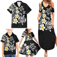 Hawaiian Plumeria Turtles Family Matching Summer Maxi Dress and Hawaiian Shirt Polynesian Art Tattoo LT03 - Polynesian Pride