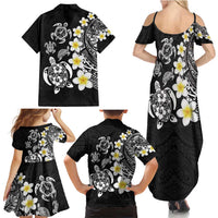 Hawaiian Plumeria Turtles Family Matching Summer Maxi Dress and Hawaiian Shirt Polynesian Art Tattoo LT03 - Polynesian Pride