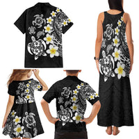 Hawaiian Plumeria Turtles Family Matching Tank Maxi Dress and Hawaiian Shirt Polynesian Art Tattoo LT03 - Polynesian Pride